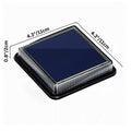 Clérachic square solar stair light on white with its 11 cm width and depth and 2 cm height measurements marked.