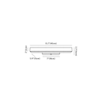 Clérachic wall light dimension drawing, 1 of 3, every measurement marked in centimetres and inches.