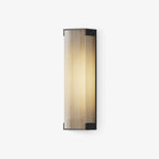 Ribbed-panel outdoor wall light from Clérachic with black end caps, shown on a plain white background.