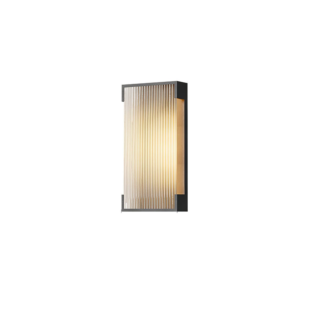 Medium-sized Clérachic wall light with a ribbed diffuser and dark frame, front view on a white background.
