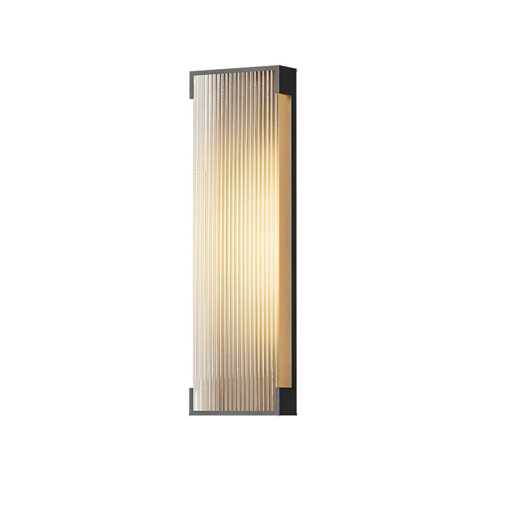 Largest Clérachic ribbed wall light, tall and narrow with black end caps, shown on a plain white background.