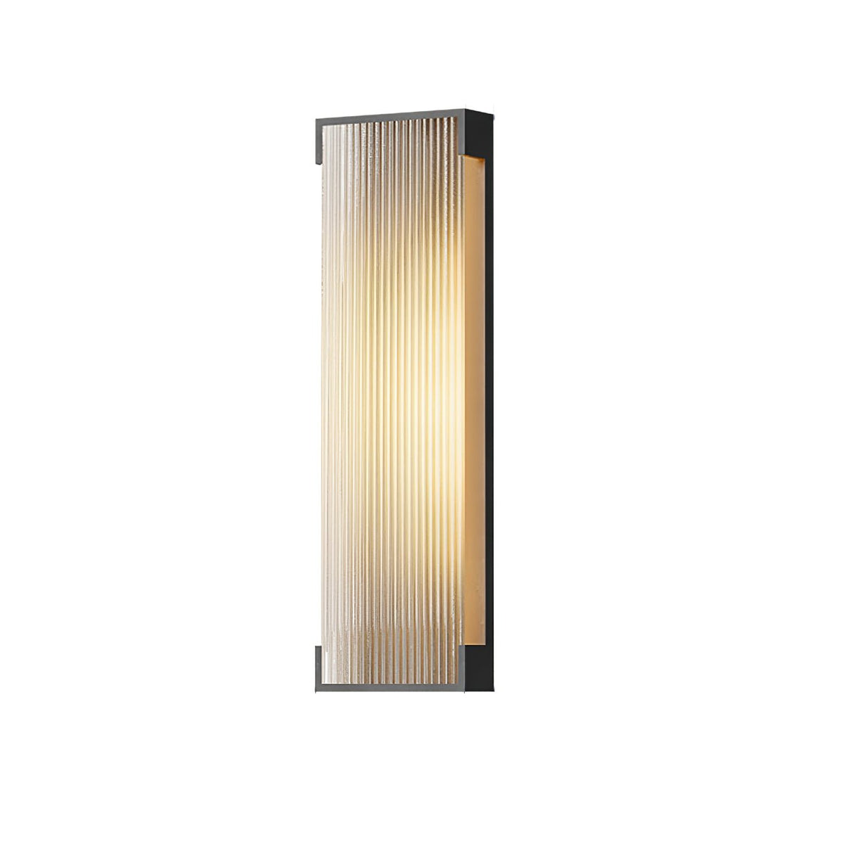 Largest Clérachic ribbed wall light, tall and narrow with black end caps, shown on a plain white background.