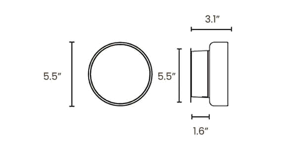 Dimension drawing of this Clérachic outdoor wall light, with its width, height and depth marked.