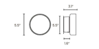 Dimension drawing of this Clérachic outdoor wall light, with its width, height and depth marked.