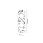 Clérachic wall light dimension drawing, 2 heads, every measurement marked in centimetres and inches.
