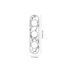 Clérachic wall light dimension drawing, 3 heads, every measurement marked in centimetres and inches.