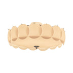 Another angle of the unlit Clérachic overlapping glass disc semi-flush ceiling light in warm ivory tones.