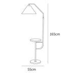 Dimension drawing of the ozz floor lamp, in outline against white.