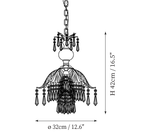 Dimension drawing of this Clérachic pendant, with its 32 cm diameter and 42 cm height marked.