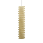 Clérachic pleated paper pendant light in the long size, hanging from its slim cord and shown straight on against a plain white background.