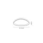Clérachic ceiling light dimension drawing, 2 of 3, every measurement marked in centimetres and inches.