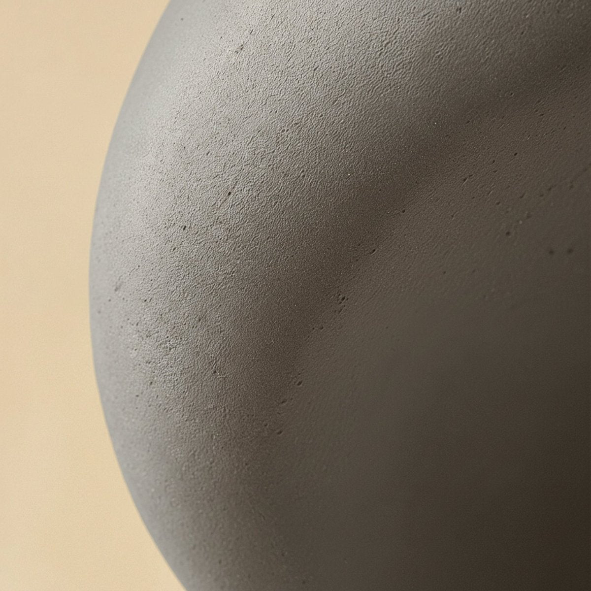 Close detail of the Clérachic grey shell, showing its fine matte grain and subtle pitting along the curve.