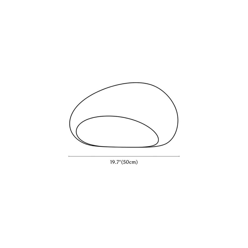 Clérachic ceiling light dimension drawing, 3 of 6, every measurement marked in centimetres and inches.