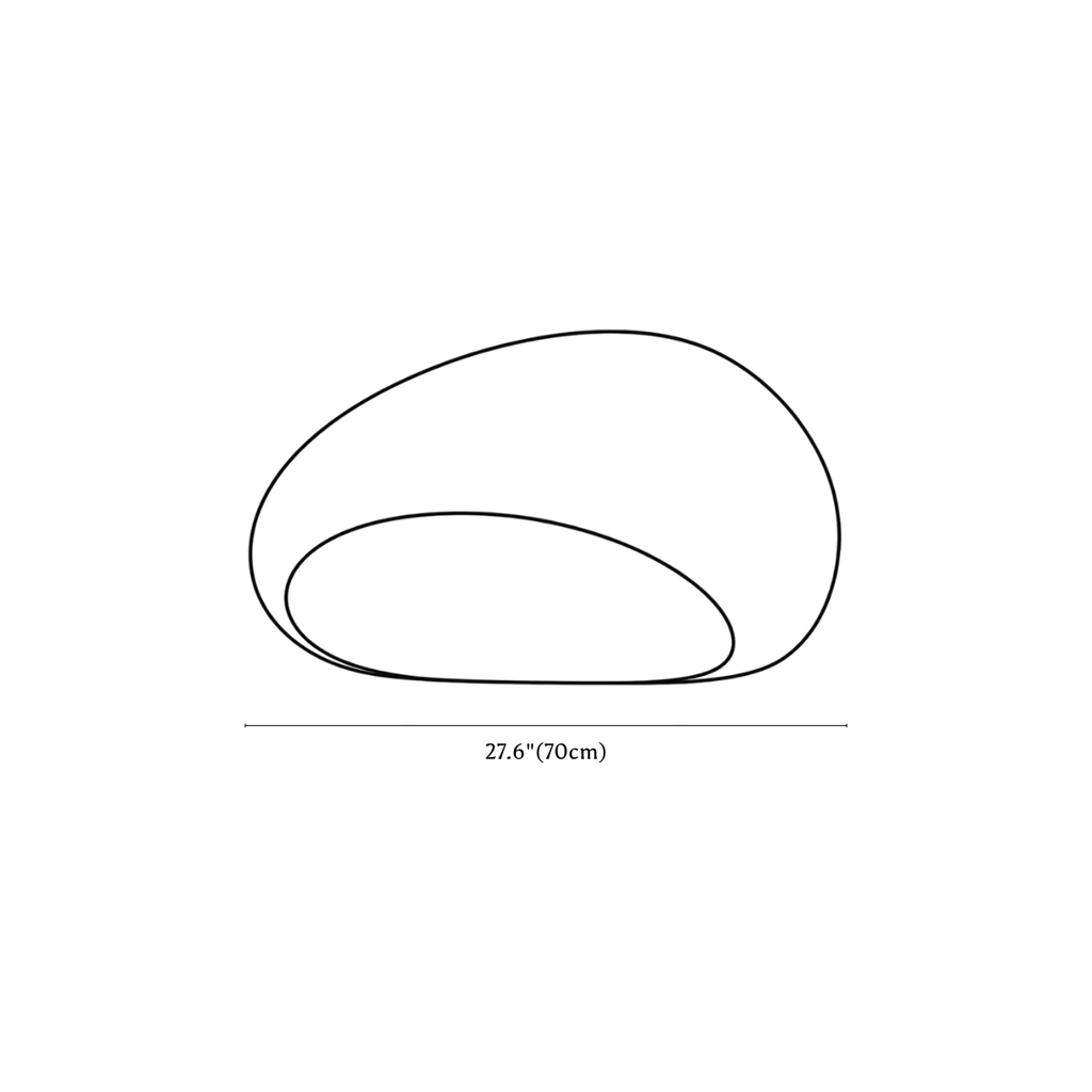 Clérachic ceiling light dimension drawing, 5 of 6, every measurement marked in centimetres and inches.