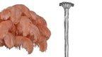 A cut-out of peach plumes paired with the silver-finish stem option, for this Clérachic chandelier.