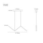Clérachic pendant light dimension drawing, 45 cm, 13 W, every measurement marked in centimetres and inches.