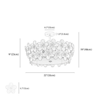 Clérachic ceiling light dimension drawing, 55 × 48 cm, 60 W, every measurement marked in centimetres and inches.