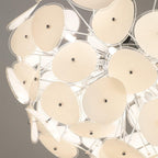 Interior detail of the Clérachic Petal Sphere Chandelier showing its G9 sockets and central chrome mount.