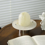 The Clérachic Petrified lamp unlit, showing the natural cloudiness of its alabaster dome.