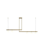 This Clérachic gold pendant with offset bars and five opal globes on a white background, hung from a rectangular plate.