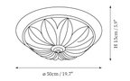 Dimension drawing of this Clérachic ceiling light, with its height and width marked.