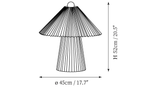 Dimension drawing of this Clérachic table lamp, with its 52 cm height and 45 cm width marked.