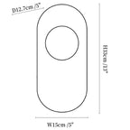 Dimension drawing of the plinto marble wall sconce, in outline against white.