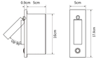 Clérachic wall light dimension drawing, 2 of 2, every measurement marked in centimetres.