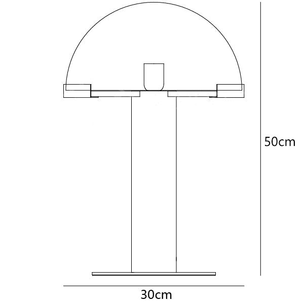 Clérachic table lamp dimension drawing, every measurement marked in centimetres.