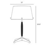 Dimension drawing of this Clérachic table lamp, with its height and width marked.