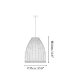 Clérachic pendant light dimension drawing, 1 of 3, every measurement marked in centimetres and inches.