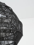 Close view of the black rope bands on the side of this Clérachic pendant shade.