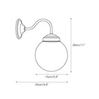 Dimension drawing of the Clérachic wall light, marked 28 cm / 11 in high, 25 cm / 9.8 in wide and 15 cm / 5.9 in deep.