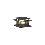 Clérachic Ray pillar light with clear ribbed panels, black frame catching a soft highlight.