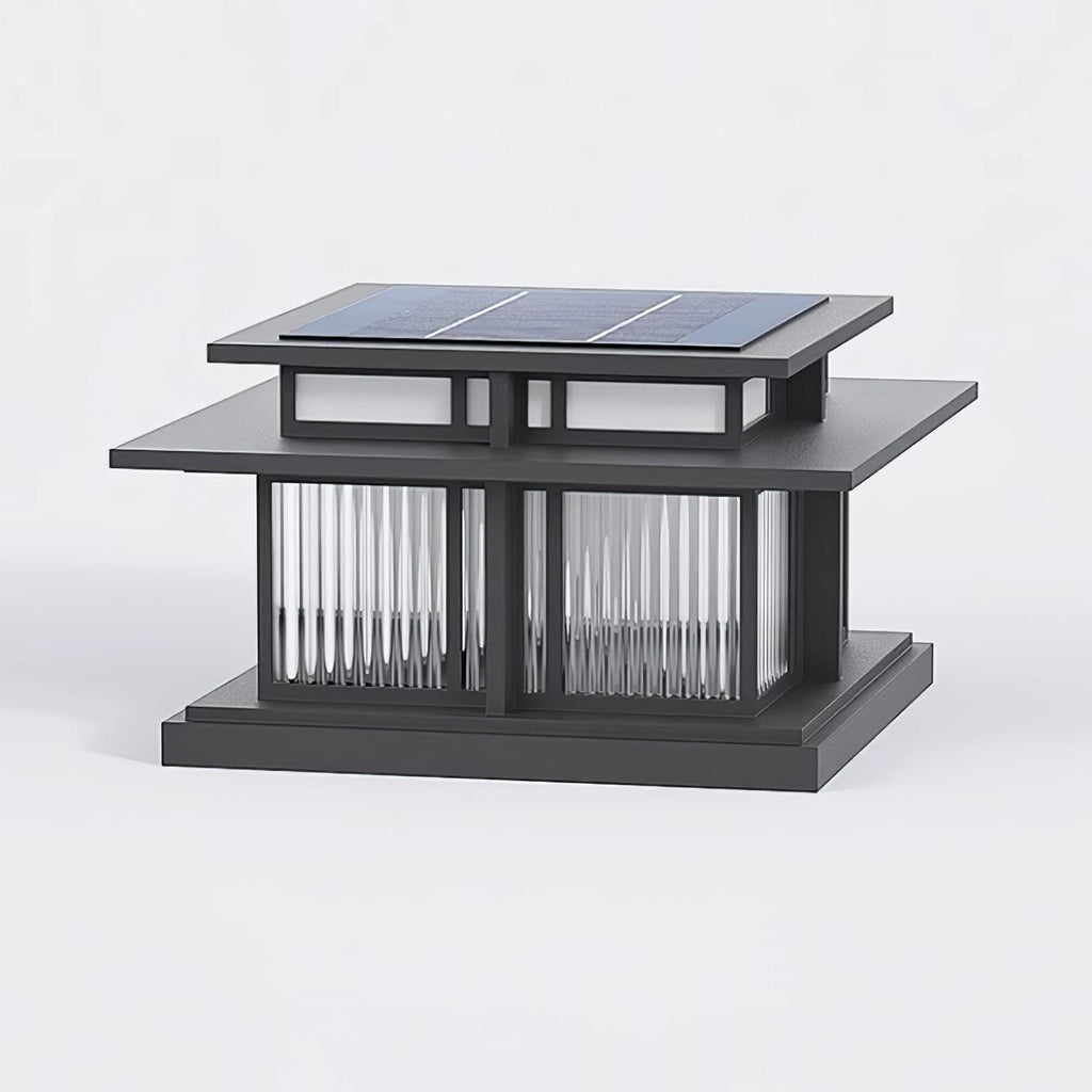 The Clérachic Ray pillar light in ribbed glass shown from above on a white background.