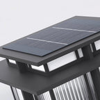 Macro of the Clérachic Ray solar panel set flush into the black roof plate.