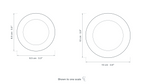 Technical dimension drawing of the Recessed Downlight in both sizes — ⌀8.5 cm (3.3″) and ⌀10 cm (3.9″), drawn to one scale.