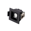 Clérachic single-head recessed square downlight in a black trim with spring clips at the side, on white.