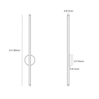 Clérachic wall light dimension drawing, 80 cm, every measurement marked in centimetres and inches.