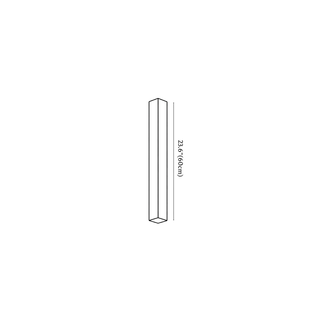 Clérachic wall light dimension drawing, 60 cm, every measurement marked in centimetres and inches.