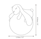 Clérachic table lamp dimension drawing, every measurement marked in centimetres and inches.