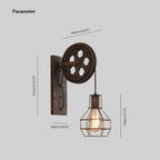 Dimension chart for the Clérachic pulley sconce: 24cm wide, 31cm tall, 10cm deep, 19cm drop.