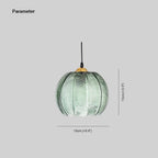 Dimension drawing for the Clérachic Ribbed Green Glass Pendant Light, 15 cm (≈5.9″) wide and 15 cm (≈5.9″) high.