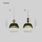 Dimension drawing for the Clérachic ribbed pendant: Style A 30 cm/11.8 in wide, 32 cm/12.6 in tall; Style B 30 cm/11.8 in wide, 36 cm/14.2 in tall.