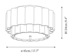 Dimension drawing of this Clérachic ceiling light, with its height and diameter marked.