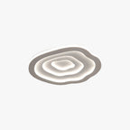 Clérachic Ripple Spiral flush mount on white, concentric acrylic bands in a soft cloud outline.