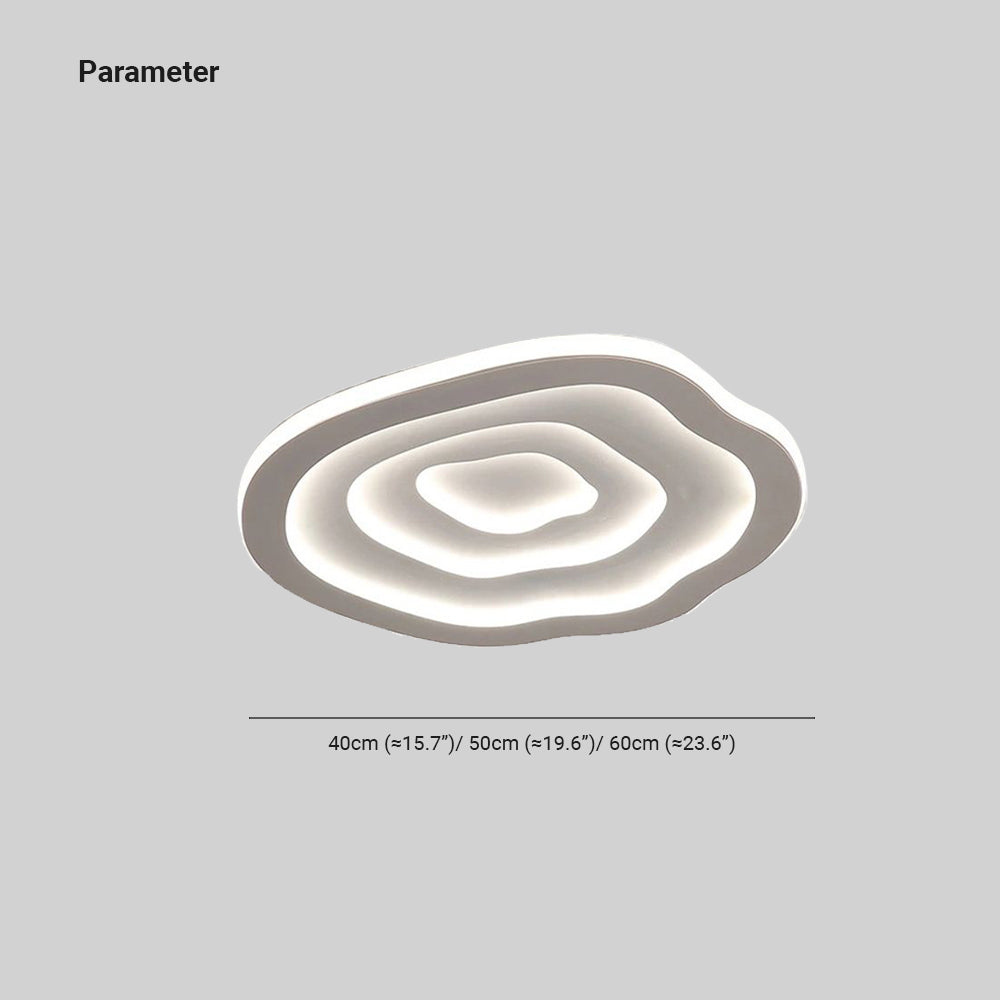 Size chart for the Clérachic Ripple Spiral ceiling light: 40cm, 50cm and 60cm diameters.