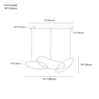 Clérachic chandelier dimension drawing, 3 Heads, 80 cm × 26 cm, 42 W, every measurement marked in centimetres and inches.