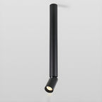 A long black Clérachic spotlight pole with a small angled head at its lower end, on a pale backdrop.