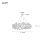 Clérachic chandelier dimension drawing, 79 × 41 cm, 103 W, every measurement marked in centimetres and inches.